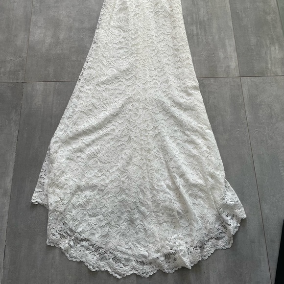 🦄REDUCED🦄 JARLO White Boho Lace Wedding Dress - Picture 8 of 9